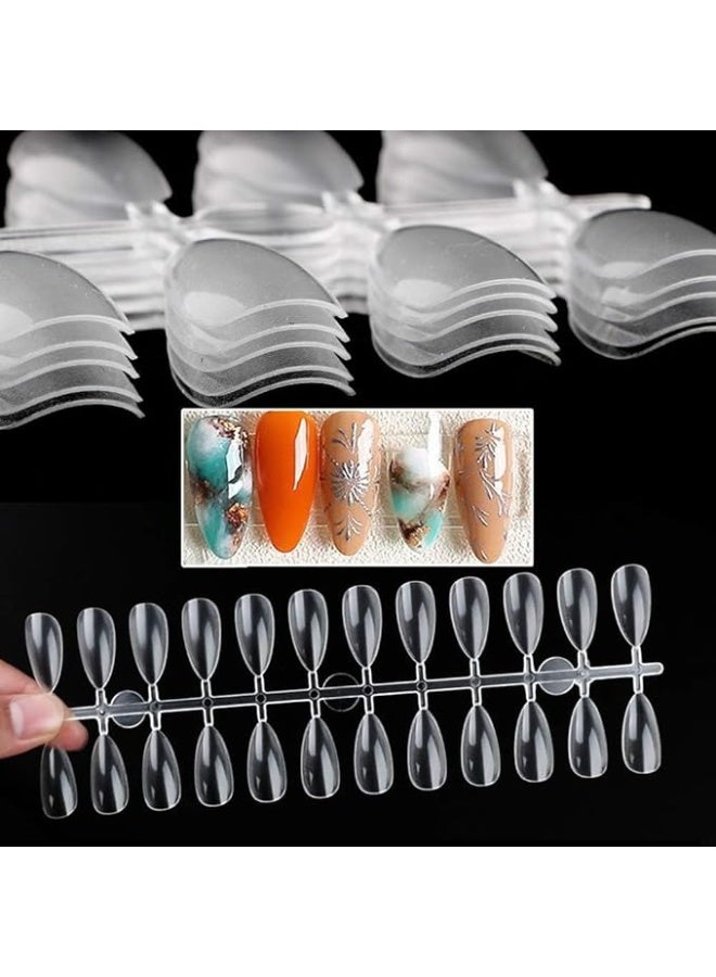 أظافر لاصقة بتأثير المرآة - 24 قطعة / 10 مقاسات متوسطة الطول - أظافر صناعية، مثالية للحفلات، تأتي مع ورقة واحدة شفافة - Image 1